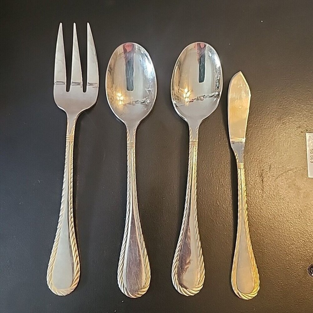 Cambridge Carlyle Stainless 18/8 Flatware Meat Fork Serving Spoons Butter Knife